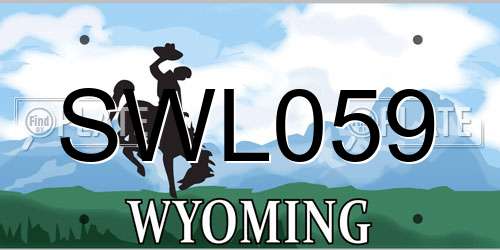 SWL059 Wyoming License Plate