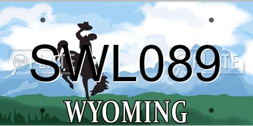 SWL089 Wyoming License Plate