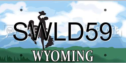 SWLD59 Wyoming License Plate