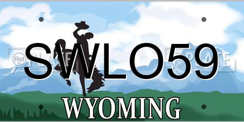 SWLO59 Wyoming License Plate