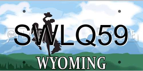 SWLQ59 Wyoming License Plate