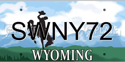 SWNY72 Wyoming License Plate