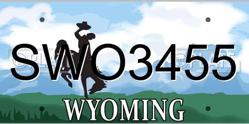 SWO3455 Wyoming License Plate