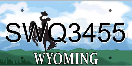 SWQ3455 Wyoming License Plate