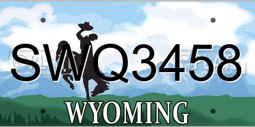 SWQ3458 Wyoming License Plate