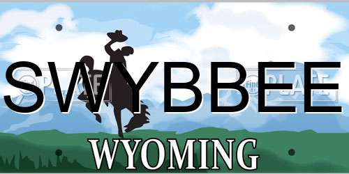 SWYBBEE Wyoming License Plate