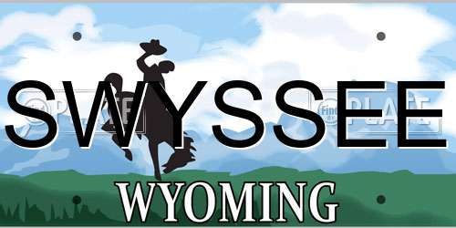 SWYSSEE Wyoming License Plate