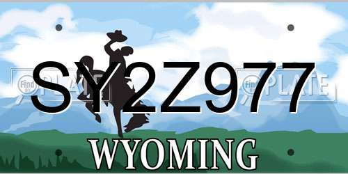 SY2Z977 Wyoming License Plate