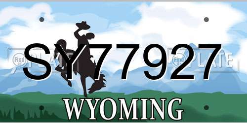 SY77927 Wyoming License Plate