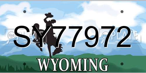 SY77972 Wyoming License Plate