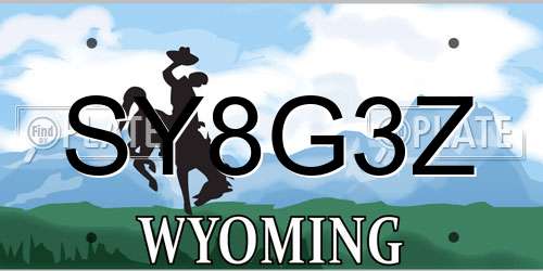 SY8G3Z Wyoming License Plate