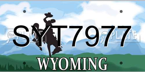SYT7977 Wyoming License Plate