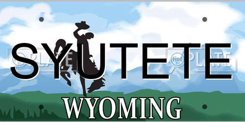 SYUTETE Wyoming License Plate