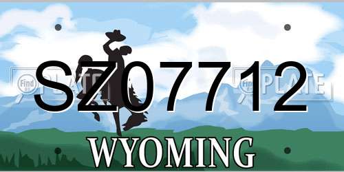 SZ07712 Wyoming License Plate