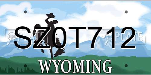 SZ0T712 Wyoming License Plate