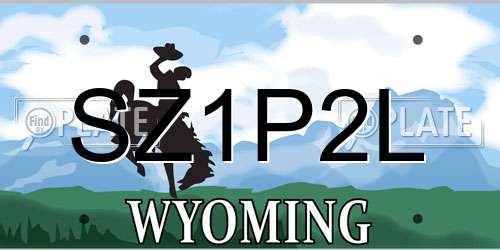 SZ1P2L Wyoming License Plate