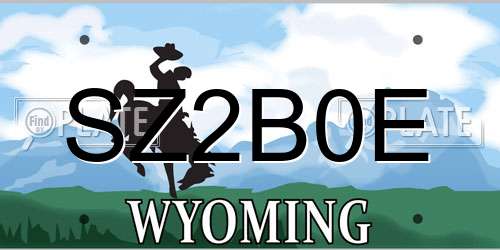 SZ2B0E Wyoming License Plate