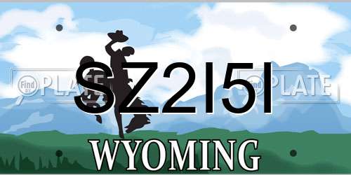 SZ2I5I Wyoming License Plate