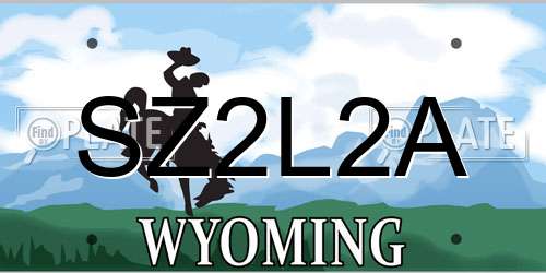 SZ2L2A Wyoming License Plate