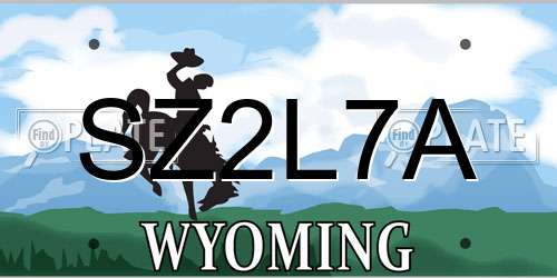 SZ2L7A Wyoming License Plate