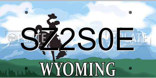 SZ2S0E Wyoming License Plate