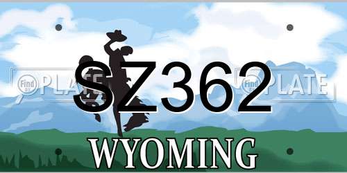 SZ362 Wyoming License Plate