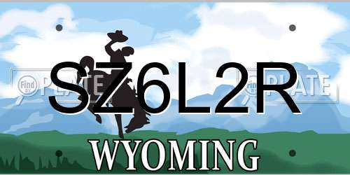 SZ6L2R Wyoming License Plate