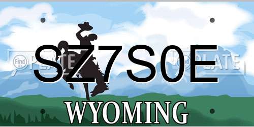 SZ7S0E Wyoming License Plate