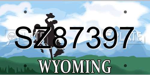 SZ87397 Wyoming License Plate
