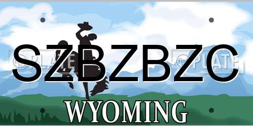 SZBZBZC Wyoming License Plate