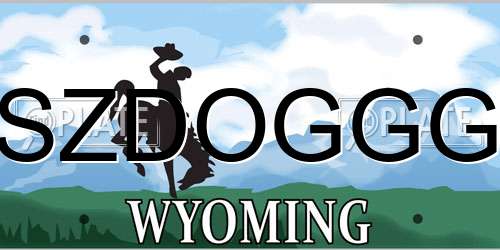 SZDOGGG Wyoming License Plate