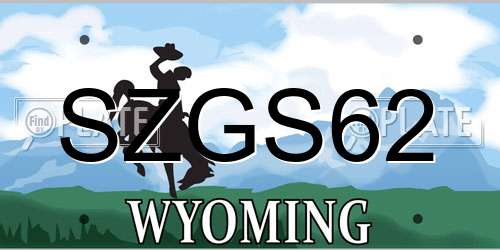 SZGS62 Wyoming License Plate