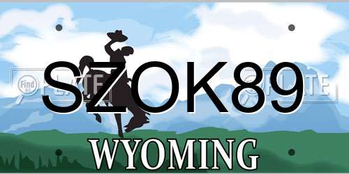 SZOK89 Wyoming License Plate