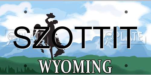 SZOTTIT Wyoming License Plate