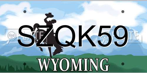 SZQK59 Wyoming License Plate