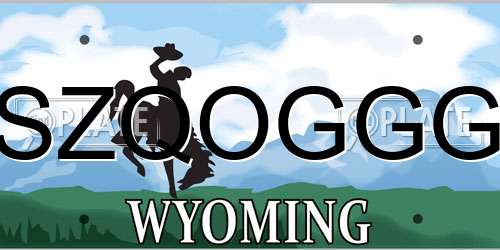 SZQOGGG Wyoming License Plate