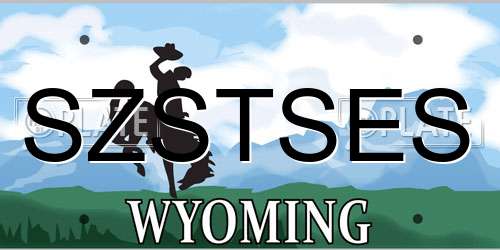 SZSTSES Wyoming License Plate