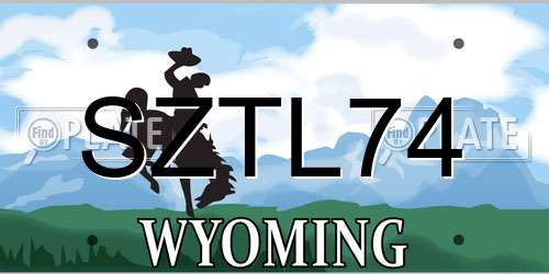 SZTL74 Wyoming License Plate