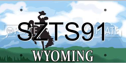 SZTS91 Wyoming License Plate