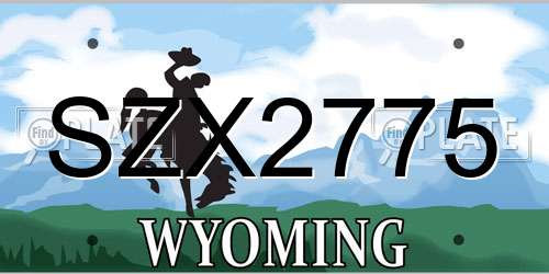 SZX2775 Wyoming License Plate