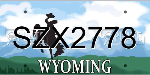 SZX2778 Wyoming License Plate