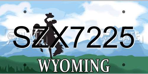 SZX7225 Wyoming License Plate