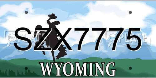 SZX7775 Wyoming License Plate