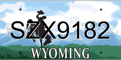 SZX9182 Wyoming License Plate