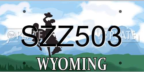 SZZ503 Wyoming License Plate