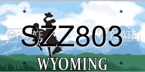 SZZ803 Wyoming License Plate