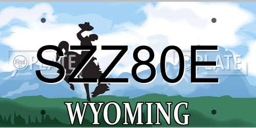 SZZ80E Wyoming License Plate