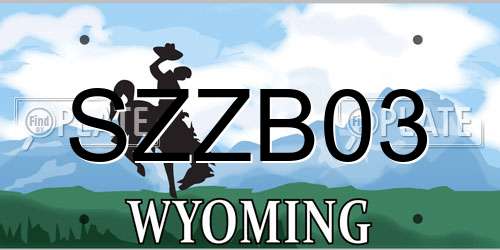 SZZB03 Wyoming License Plate