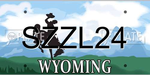 SZZL24 Wyoming License Plate