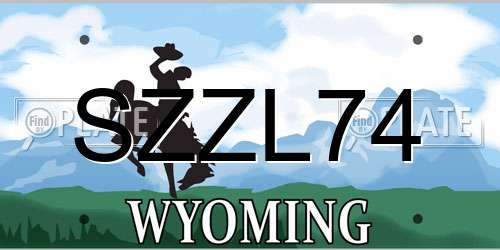 SZZL74 Wyoming License Plate